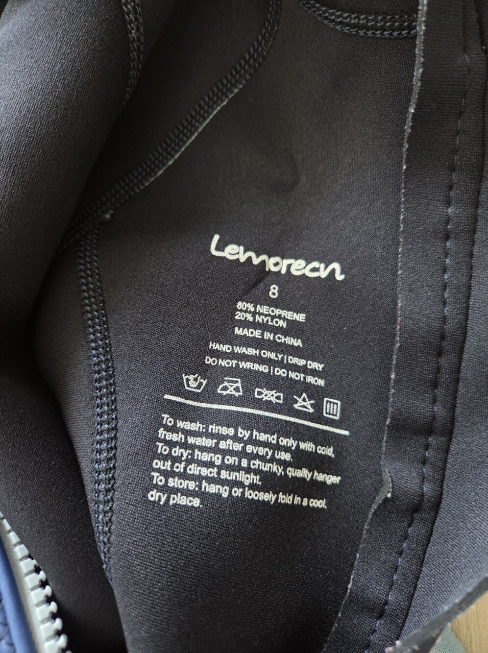Children's Shorty Neoprene Wetsuit - Navy & Light Blue - Picture 5 of 7